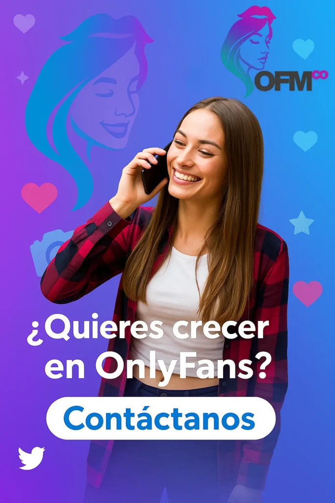 Creadora hablando por teléfono mientras consulta asesoría de una Agencia OnlyFans en Colombia